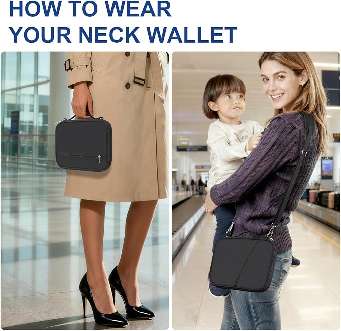 Family Passport Holder for Travel with RFID Blocking, Traveling Essentials Organizer Pouch Bag, Light Passport Wallet for Travel Must Haves Accessories for Women Men