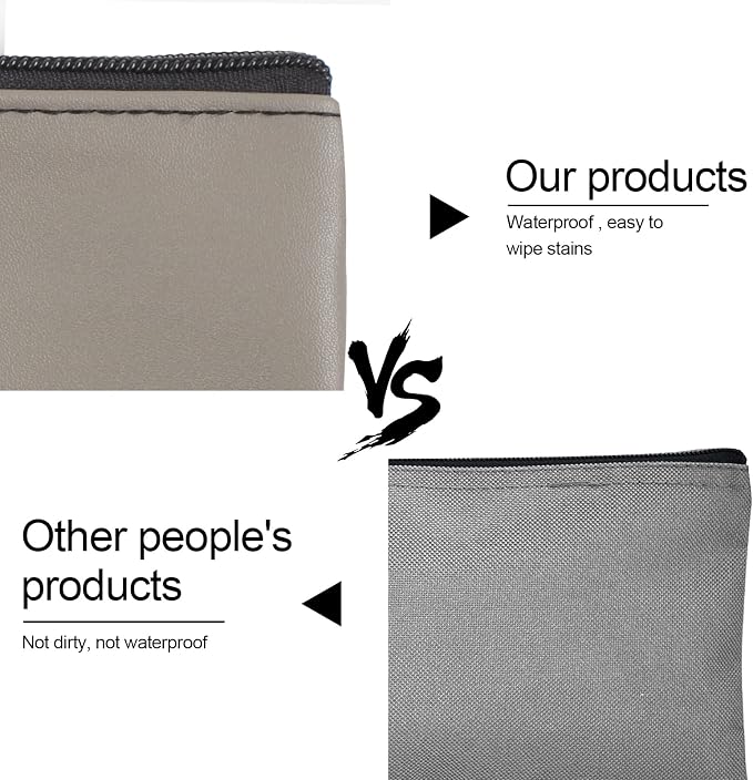 2 Pieces Money Bags with Zipper, 11x6.1 inch Money Pouch, Bank Bag, Cash Bag, Check Wallet, Cosmetics(Gray)