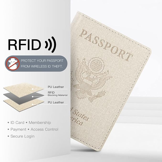 Passport Holder,Travel Essentials,Travel Gifts(Off White)
