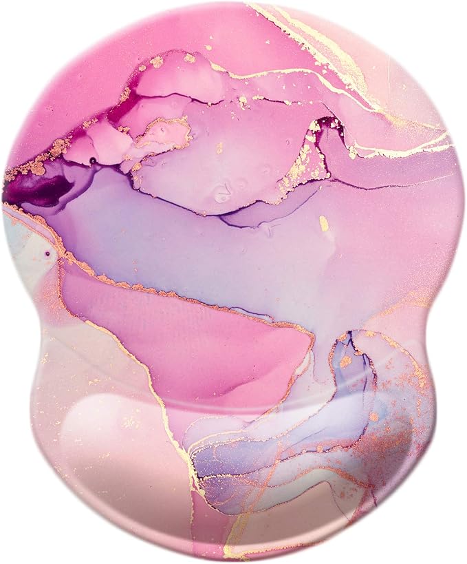 Mouse Pad with Wrist Support, Non Slip Mousepad Wrist Rest for Office, Computer, Laptop & Mac-Comfortable & Lightweight Ergonomic Support Mouse Mat(Pretty Marble-B)