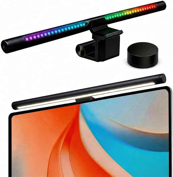 YEELIGHT Monitor Light Bar RGB Backlight, Ra98 Computer Lamp Works with Matter & Alexa for Home Office Gaming, 350LM Dimmable No Glare Eye-Care LED Screen Bar, USB Desk Lamp with Screen & Music Sync