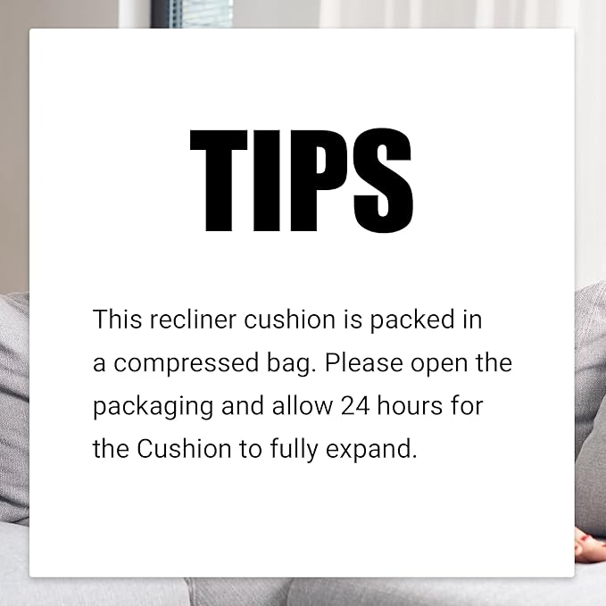 HOMBYS Recliner Seat Cushion with Lumbar Support Pillow and Adjustable Headrest, Medium Firm Foam Filling Chair Pad and Back Support, Non-Slip Design for Comfort and Pressure Reduce, Gray