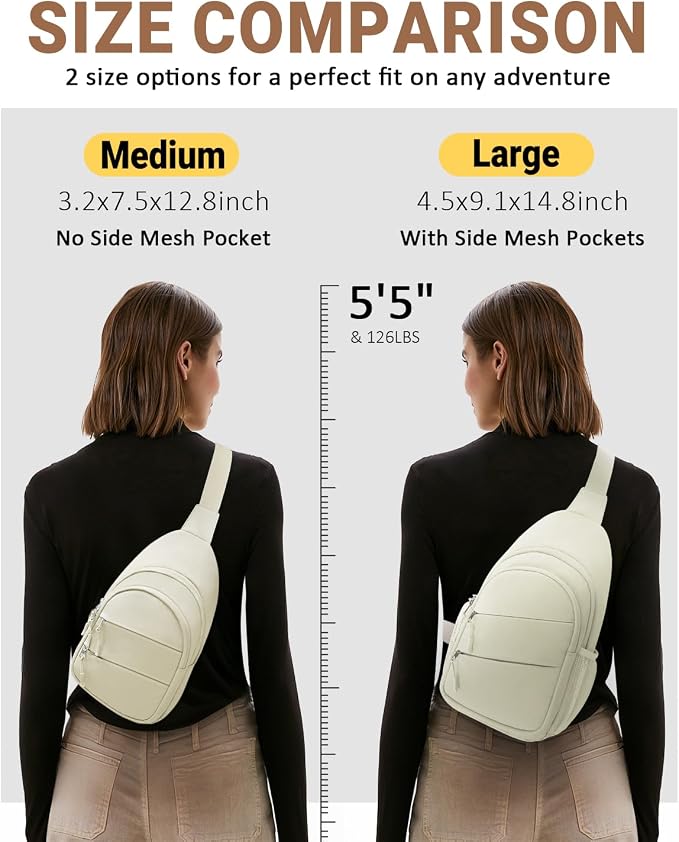 Tuwubi Crossbody Bags for Women, Sling Bag for Men | Small Hiking Backpack Shoulder Bag Lightweight for Outdoors Travel