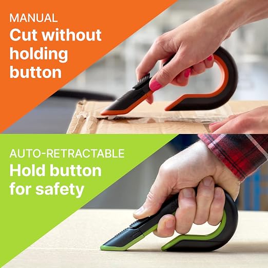 Slice - 10400 Box Cutter, 3 Position Manual Button with Ceramic Blade, Locking blade