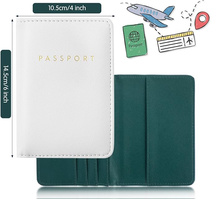 2 Pcs Passport Cover Holder for Travel Waterproof Leather Passport Wallet Case Book Travel Cruise Essentials for Women Men | 2 Pieces