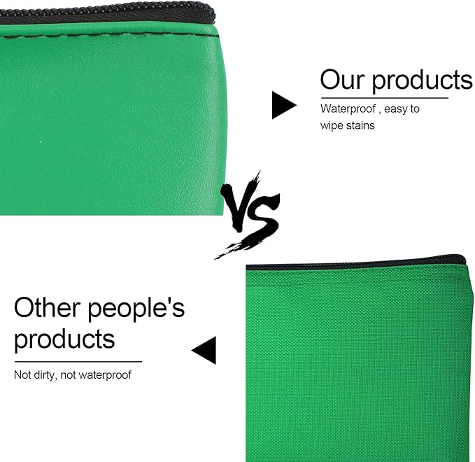 2 Pieces Money Bags with Zipper, 11x6.1 inch Money Pouch, Bank Bag, Cash Bag, Check Wallet, Cosmetics(Green)