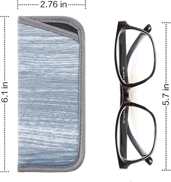 TRIUMPH VISION Reading Glasses Pouch Eyeglass Sleeve Soft Case Slim 3 Pack | Alternative to Bulky Case Lightweight，Neoprene Lined Padded Protect Optical lens Slip in, Cute Pattern Portable for Daily Use