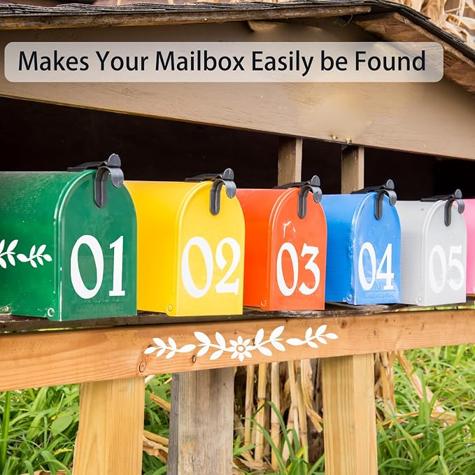 4" 132 Pieces Reflective Mailbox Numbers Letters Stickers for Outside,Self Adhesive Numbers Letters for Mailbox,White Waterproof Vinyl Numbers Letters Decal for Address Door House Cars Trash Bin Home