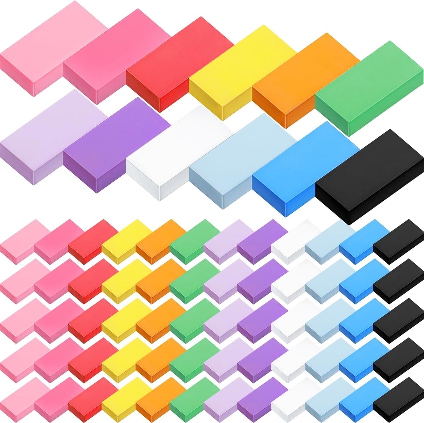 144 Pcs Bulk Erasers for Kids Pencil Erasers First Day of School Gifts for Student Pastel Colors Neon Colors Cute Party Favor for Classroom Art Office, Back-to-School Supplies(Multicolor)