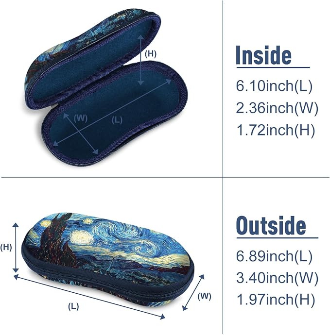 FINTIE Sunglasses Case, Hard EVA Shell Shockproof Sport Glasses Case with Metal Carabiner Travel Zipper Eyeglasses Holder