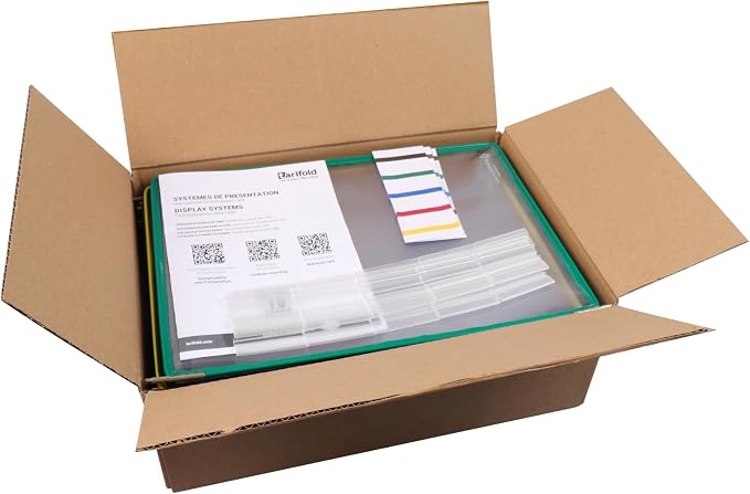 Djois 114049 – Pack of 50 Pivot Pivot Pockets A4 Portrait – Tarifold Professional Presentation System – Soft PVC, Durable, Anti-Glare, Steel Frame – Various Colours