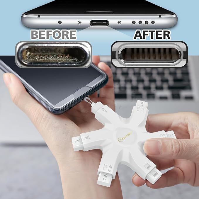 iPhone Cleaning Kit for Charging Port Cleaner,Lightning Charger Connector | Speaker Cable,AirPod Pro Cell Phone，Cleaning Putty，Repair Restore Tool,Thin Cleaning Brushes,Microfiber Cloths,Port Pick