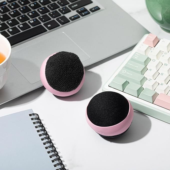 4 Pack Screen Cleaner Balls Car Phone Screen Cleaning Cleaner Ball Microfiber Touch Cleaning Ball for Easter Computer Laptop Phone Monitor(Pink)