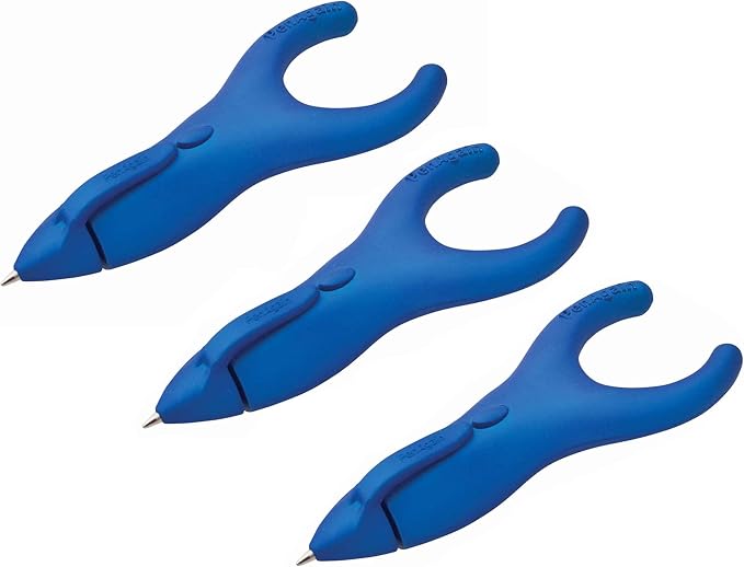 PenAgain Ergo-Sof Retractable Ballpoint Pen, Blue, Black Ink (00021), 3 PACK