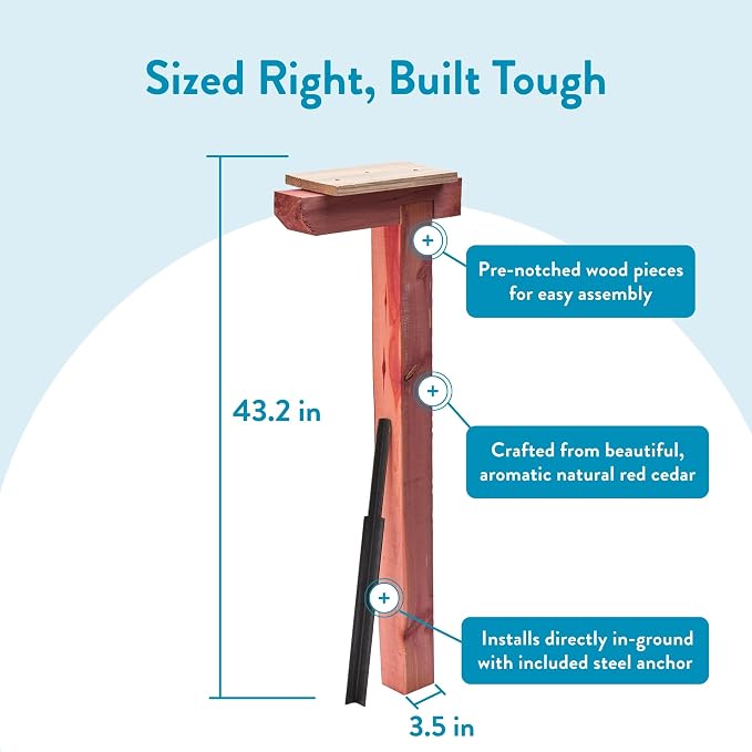 Architectural Mailboxes DPK000AM Drive-in Post, No Size, Aromatic Cedar | Naturally weather-resistant post with a no-dig ground spike and a classic grain finish that ages gracefully outdoors.