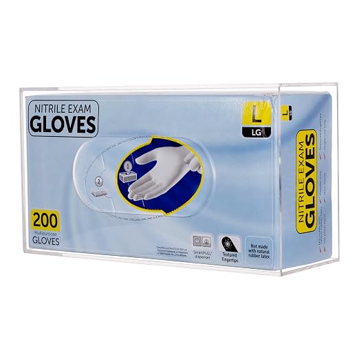 Acrylic Glove Box Holder Wall Mount Disposable Glove Dispenser Storage Organizer for Kitchen, Lab, Garages, Office, Clear
