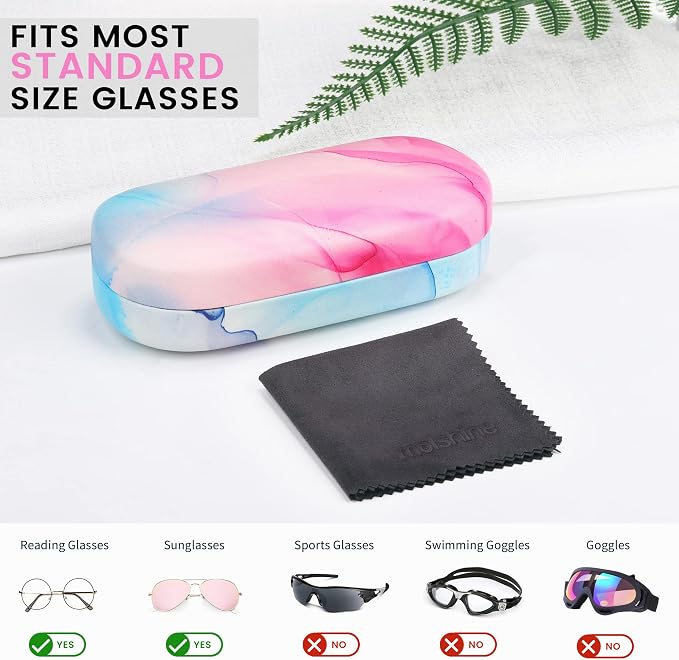 molshine Hard Shell Sunglasses Case,Classic Large Glasses Case for Women Men,Sunglass Eyeglasses