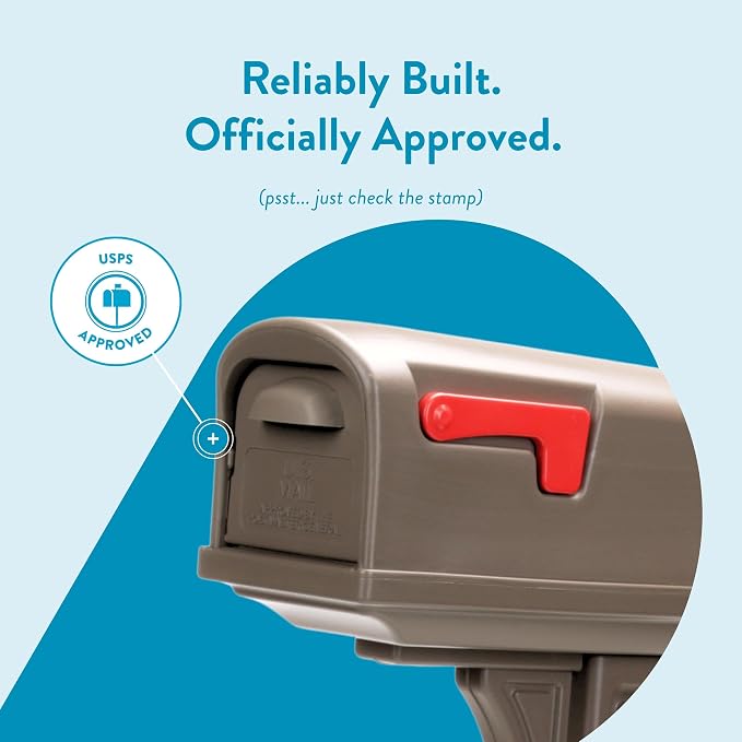 Architectural Mailboxes Classic Plastic Mailbox and Post Kit, GCL100MAM, Mocha