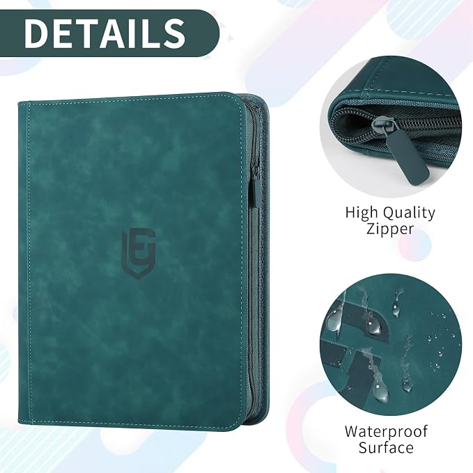 12 Pocket Card Binder,720 Pocket Trading Card Binder，Side Loading Collectible Card Albums for MTG, for TCG Football, Sports, Game Cards Dark Green