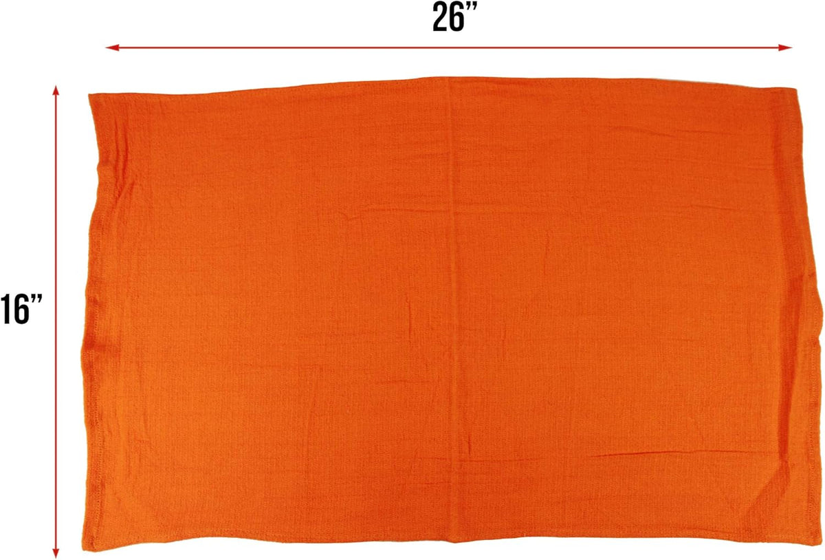 Arkwright Surgical Huck Towels - (Pack of 12) Lint Free & Highly Absorbent Pre-Treated Cotton Cleaning Cloths, Perfect for Medical, Auto Detailing, Window Glass, and Shop, 16 x 26 in, Orange