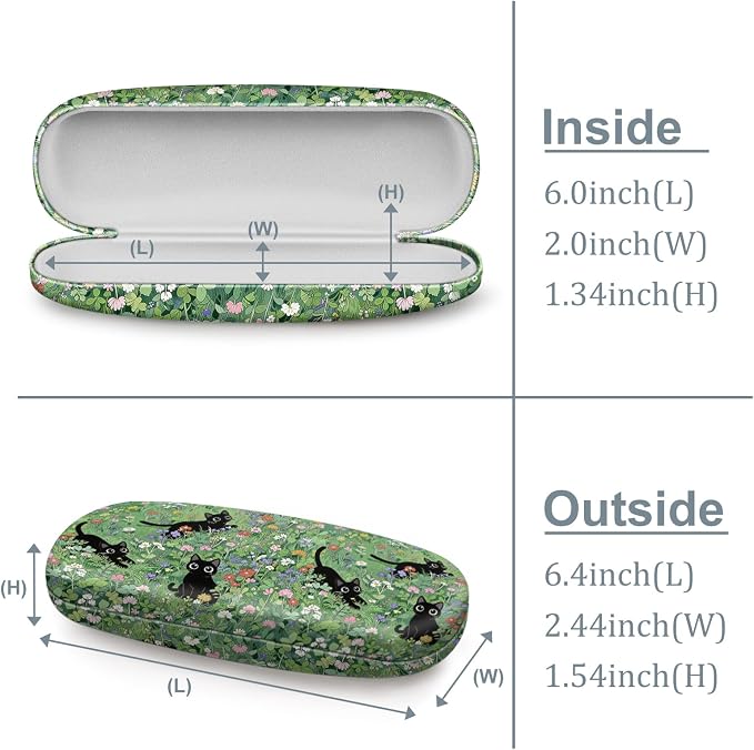 FINTIE Hard Shell Eyeglasses Case, Portable Protective Glasses Cover Eyeglass Holder Box with Cleaning Cloth for Men Women