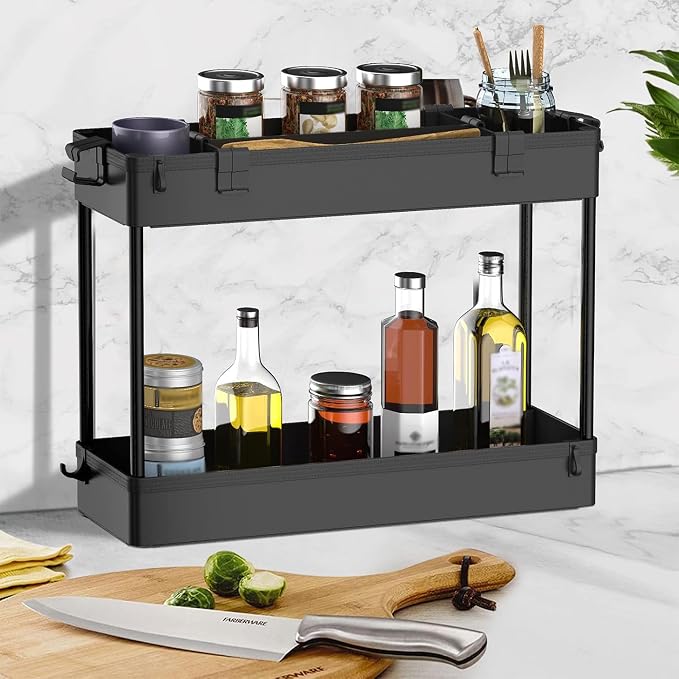 2-piece Set Slim Storage Cart 3 Tier,Bathroom Organizer Rolling Utility,Mobile Shelving Unit Slide Out for Office, Kitchen, Laundry Room & Narrow Places