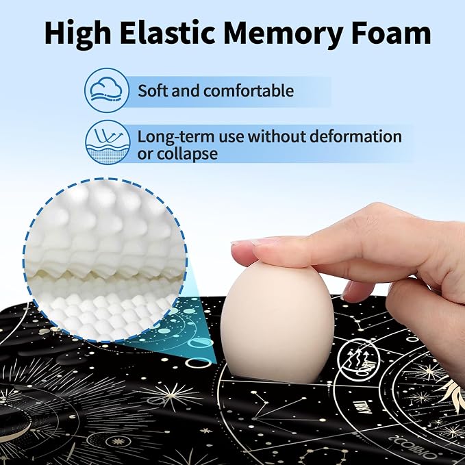 YIWEI Ergonomic Mouse Pad with Wrist Rest for Carpal Tunnel Pain Relief | Memory Foam Wrist Support,Non-Slip Rubber Base, Keyboard Computer Mousepad,Lycra Cloth Surface,Gaming Home Office