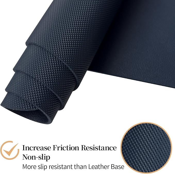 Leather Desk Pad Mat, Navy Blue Desk Mat, 23.6" x 13.7" | Non-slip and Waterproof Computer Mat, Desk Protector for Office/Home, Desk Accessories