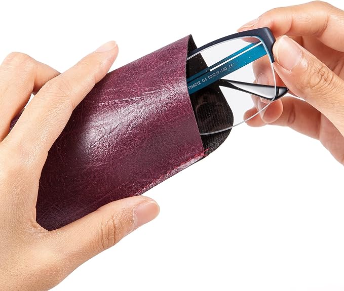 TRIUMPH VISION Reading Glasses Pouch Eyeglass Sleeve Soft Case Slim 3 Pack | Alternative to Bulky Case Lightweight，Neoprene Lined Padded Protect Optical lens Slip in, Cute Pattern Portable for Daily Use