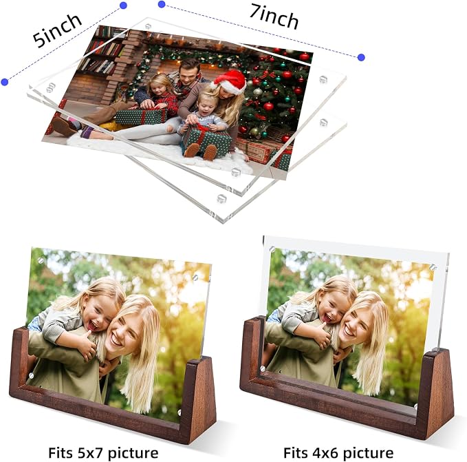 Light Up Picture Frame 5x7 with Led Clor-Changing- Cute Photo Frame Gifts for Couple, Girl Friend or Family, Clear Acrylic Frames Fits Photos of 4 x 6 or 5 x 7 In (Horizontal) , Lovely Lamp Decor