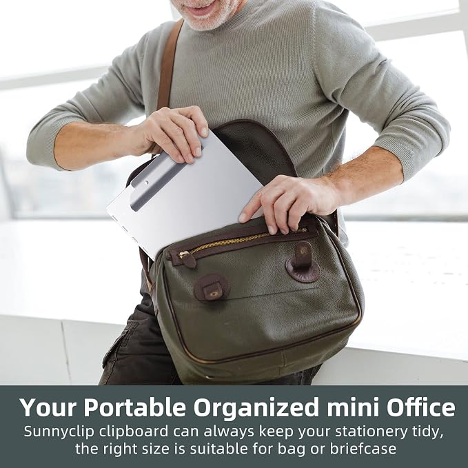 Sunnyclip Metal Clipboard with Storage,Letter Size Form Holder,Side Opening Portfolio Aluminum Metal Binder with High Capacity Clip Posse Box - Surface for Legal Size Paper, for Office Business