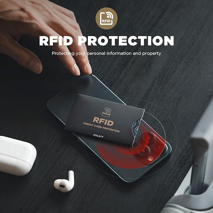 VULKIT RFID Blocking Sleeves 10 Pcs Credit Card Holders, Anti-Theft RFID Blocker Sets Travel Essentials Fits Bags & Purses