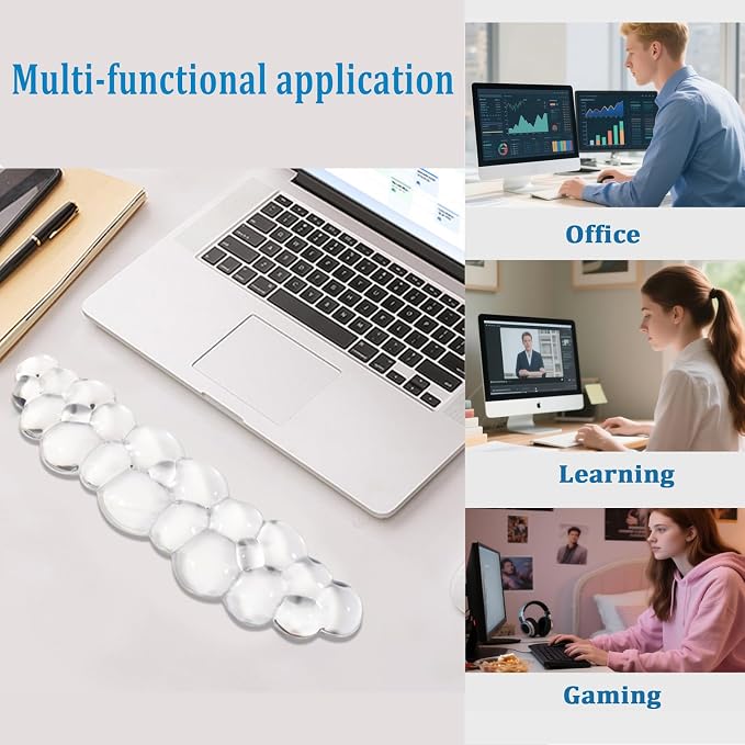 Gel Cloud Wrist Rest for Keyboard and Mouse, Clear Cloud Keyboard Wrist Rest Set, Ergonomic Cloud Wrist Support for Typing Pain Relief, Cute Wrist Pad for Office, Gaming, Computer, Laptop