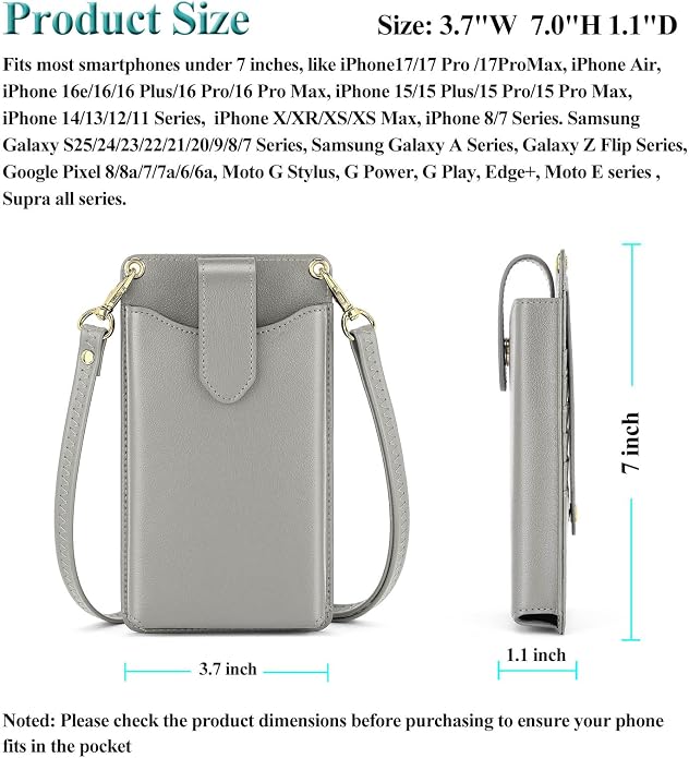Peacocktion Small Crossbody Cell Phone Purse for Women, Lightweight Mini Small Crossbody Bags for Women with Card Slots