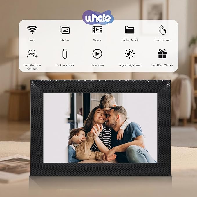 Digital Picture Frame, 10.1-inch High Definition Touch Screen, 16GB Memory, Digital Photo Frame with Automatic Rotation Feature.Gift for Mother's Day, Parents, Grandparents
