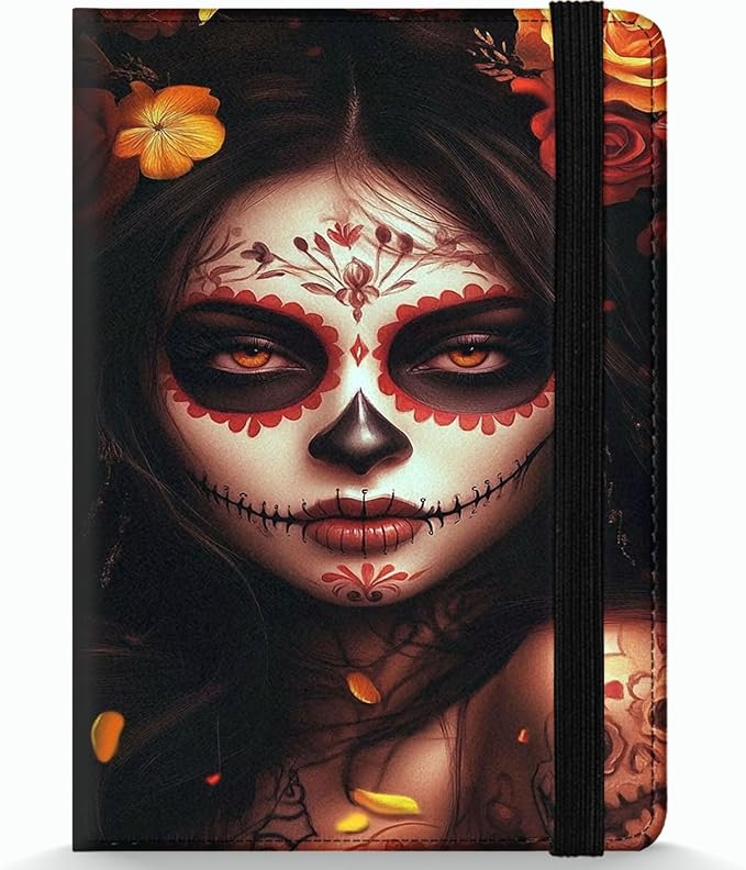 Passport Holder Wallet Cover Case,RFID Blocking Passport Cover,Large Capacity Travel Wallet with Multi Card Slots (Day of The Dead Girl Art)