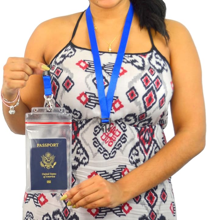 Passport Holders - 2 Pack - Heavy Duty Water and Tear Resistant with Lanyard - 4X6 Insert is Ideal for Cruise and Beach Vacation Documents (Royal Blue)