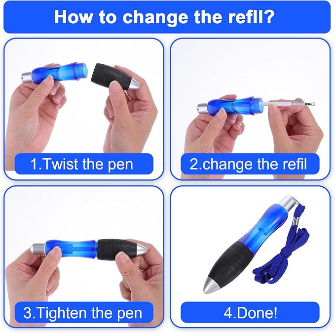 21 Pcs Big Fat Pen Heavy Heavy Wide Grip Pens Aids Writing Ballpoint Pen for Tremor Arthritis Handicap Parkinson Carpal Tunnel (3 Pens + 6 Black + 6 Blue +6 Red Refills)