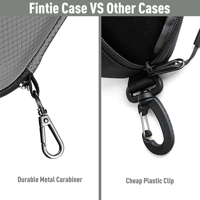 FINTIE Sunglasses Case, Hard EVA Shell Shockproof Sport Glasses Case with Metal Carabiner Travel Zipper Eyeglasses Holder
