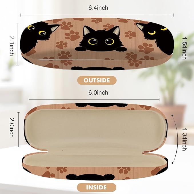 Glasses Case Hard Shell,Portable Protective Eyeglasses Case, Eyeglass Holder Box with Cleaning Cloth, for men women