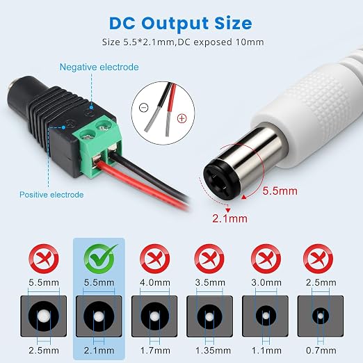 24V 3A Power Supply 72W, 24 Volt DC Power Adapter with On/Off Switch, 110V AC to 24V Transformer Plug with 5.5x2.1mm DC Female Connector for LED Strip Lights