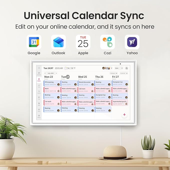 15.6 Inch Digital Calendar - Routines, Meal Planner, Task Scheduling. Reward Tracker, to Do List, HD Smart Touchscreen Interactive Electronic Calender - Wifi Home Planner Built-in Digital Photo Frame Function