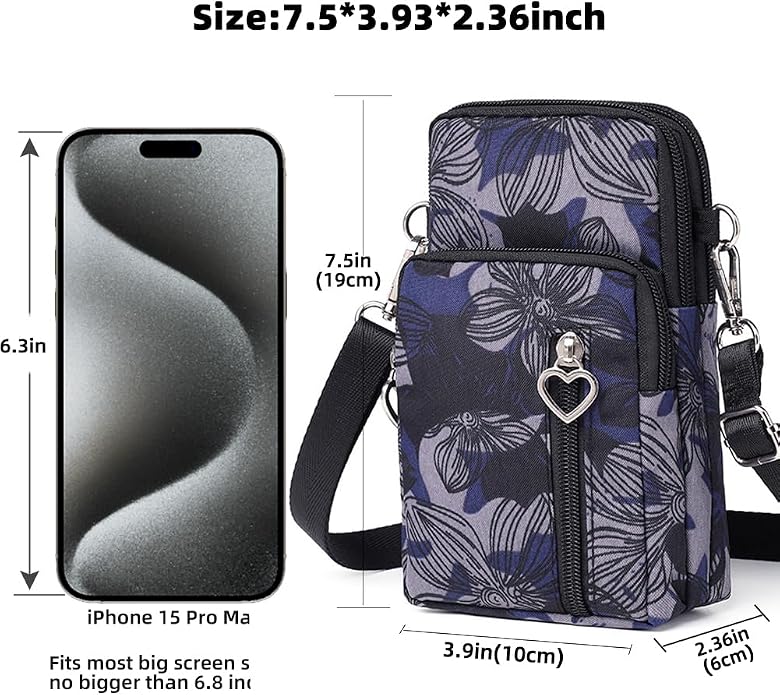 Small Crossbody Bag for Women - Mini Phone Purses with Crossbody Strap and Wallet - Nylon Arm Bag