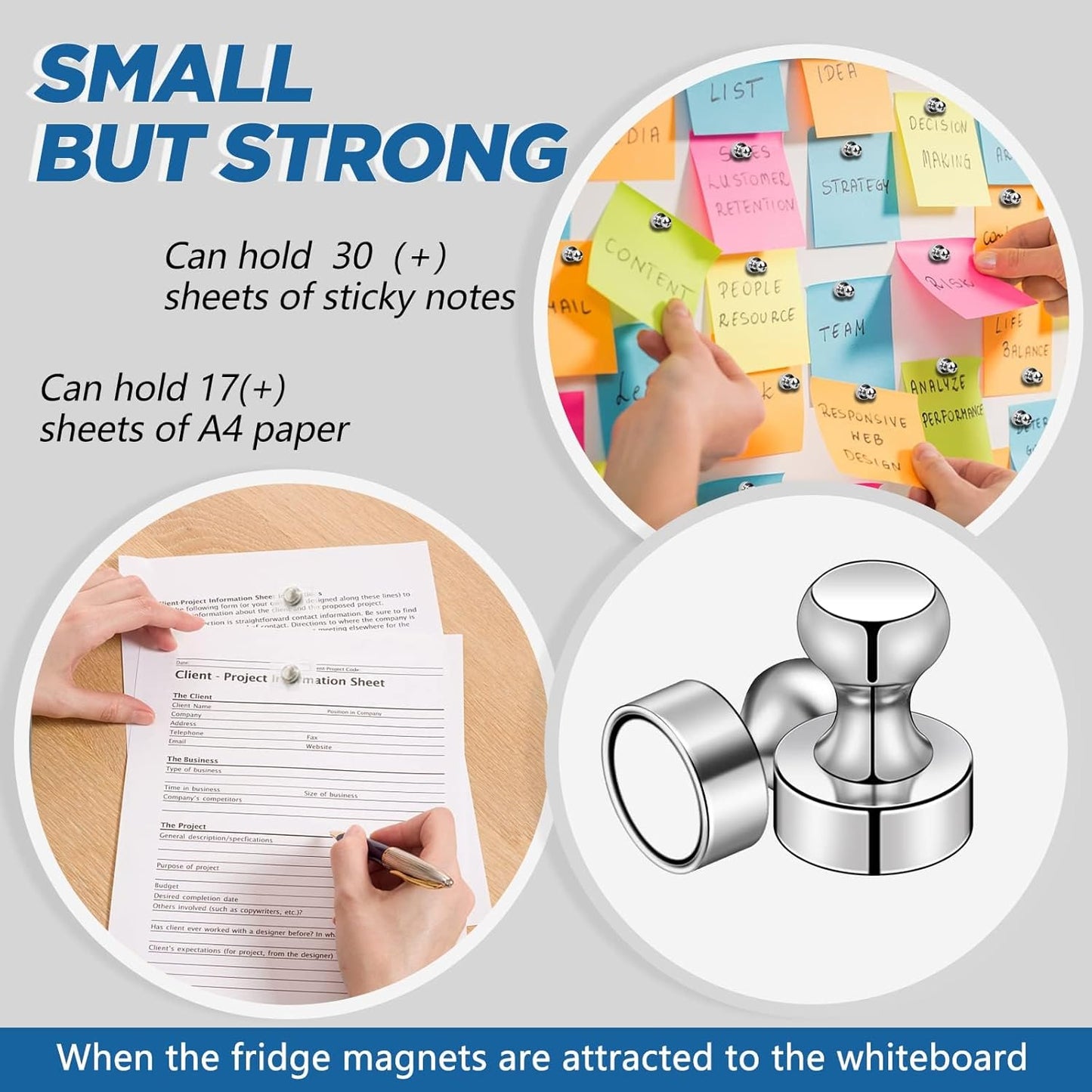 LOVIMAG Fridge Magnet Refrigerator Magnets, Small Push Pin Magnets Strong Magnets for Whiteboard, Fridge, Office, Classroom and Map Magnets, Pack of 20