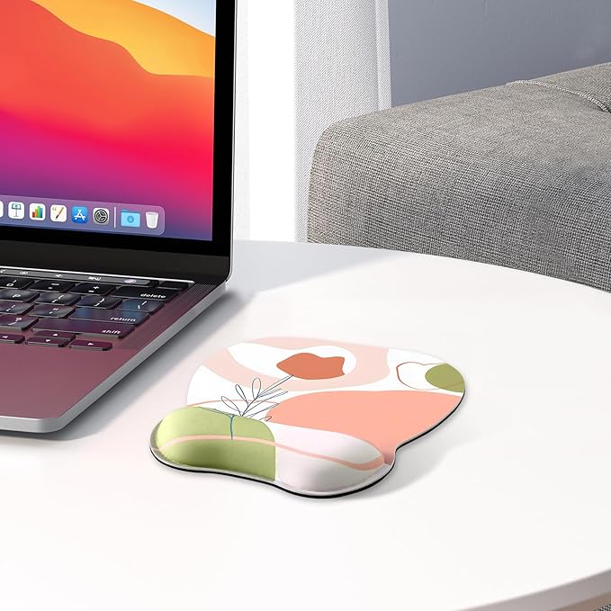 EooCoo Ergonomic Mouse Pad with Wrist Rest, Memory Foam Support Mousepad | Non-Slip Base for Computer, Cafe, Home & Office, 9.64 x 8.26 in Office Desk Accessories, Carpal Tunnel Relief