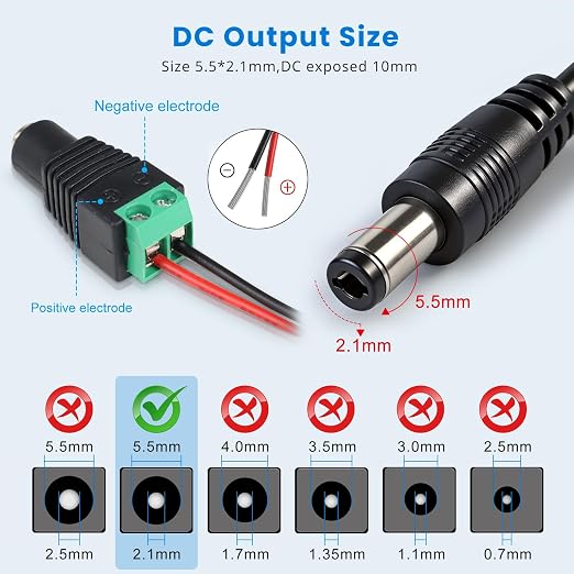 24V 3A Power Supply 72W, 24 Volt DC Power Adapter with On/Off Switch, 110V AC to 24V Transformer Plug with 5.5x2.1mm DC Female Connector for LED Strip Lights, Black