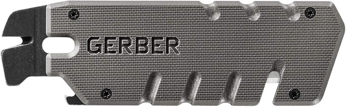 Gerber Prybrid Pocket Knife Multitool 8-in-1 Box Cutter, Bottle Opener,Grey