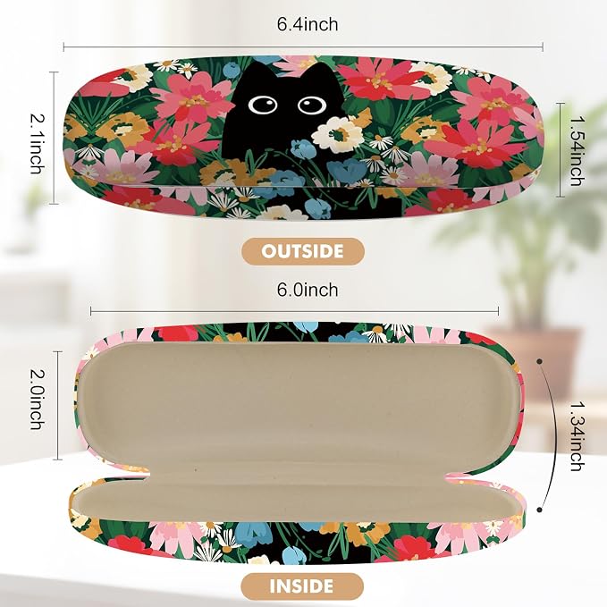 Glasses Case Hard Shell,Portable Protective Eyeglasses Case, Eyeglass Holder Box with Cleaning Cloth, for men women