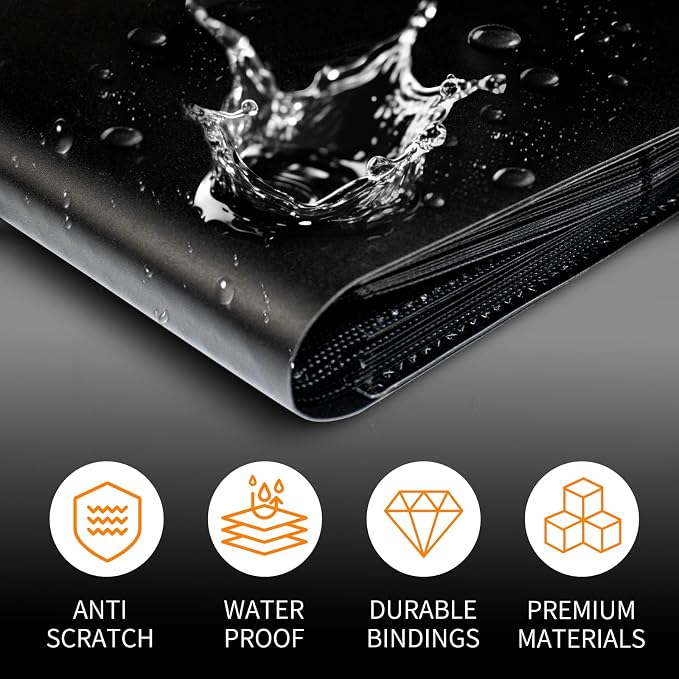 Trading Card Binder 9 Pocket, 360 Card Waterproof Folder with Side Loading Sleeves, Sturdy Card Collection Album for MTG, TCG, Game Cards & Sports Cards (1, Black)