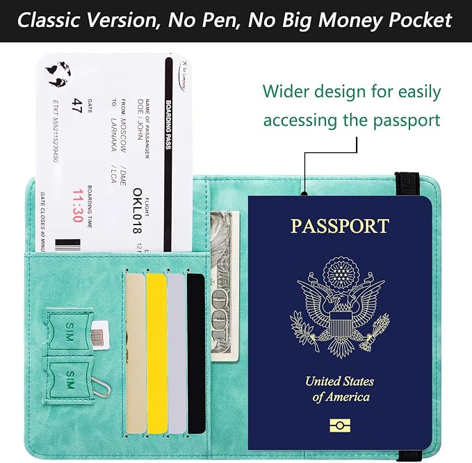 Passport Holder, Travel Essentials, Passport Cover, RFID Travel Wallet | Passport Wallet, Travel Accessories, RFID Blocking, Synthetic Leather Card Case, International Must Haves, For Women Men